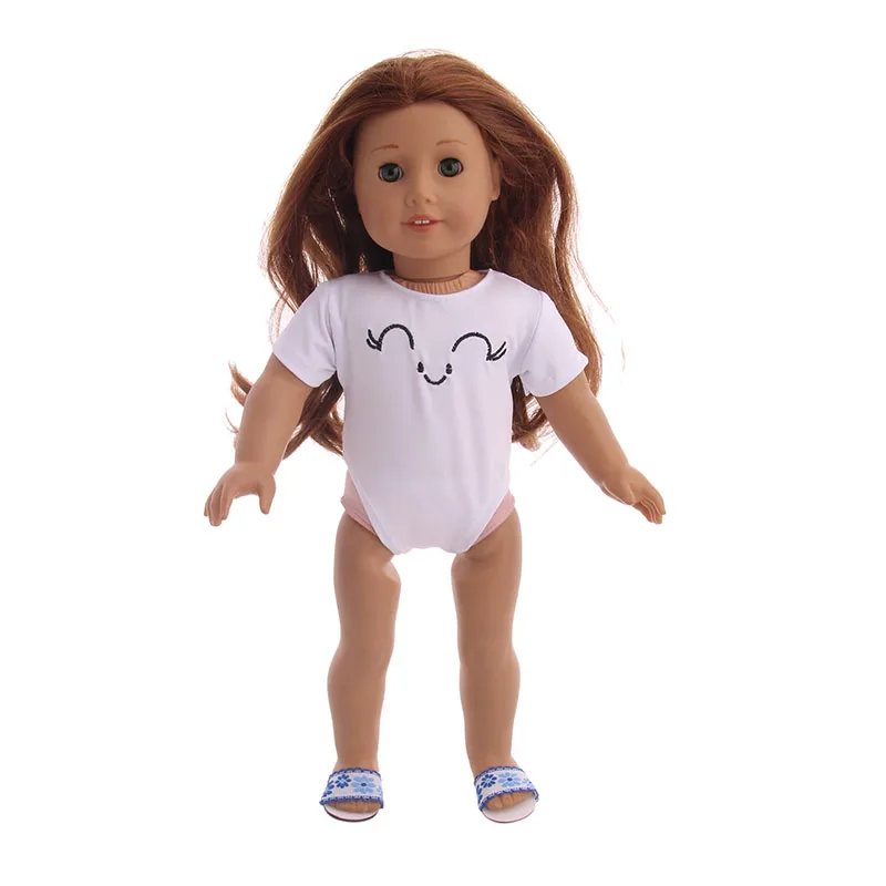 Doll clothes accessories 3colors Smile patten swimsuits fit 18 inch American Doll&amp43cm BABY DOLL Children best Birthday Gift | Игрушки и