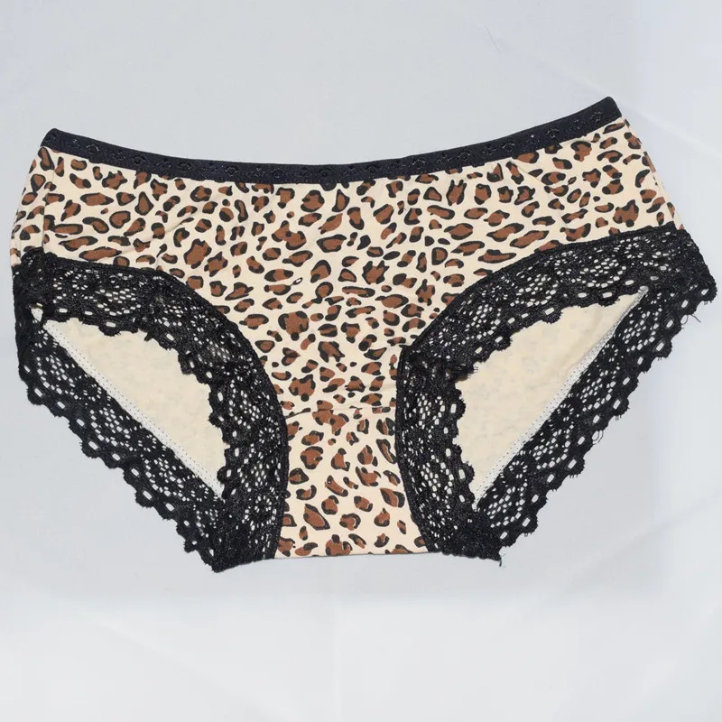 5 шт./лот Новые Женщины Девушки Симпатичные Сексуальная Leopard Кружева Underwear Трусики