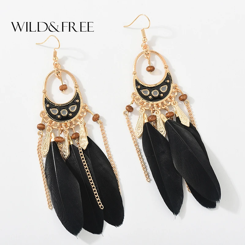 Wild & Free 2018 новые женские туфли с отделкой белыми перьями свисающие серьги для