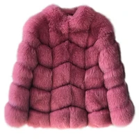 2019 new winter fox fur coat female long section round neck whole leather european and american street wind stitching fur coat