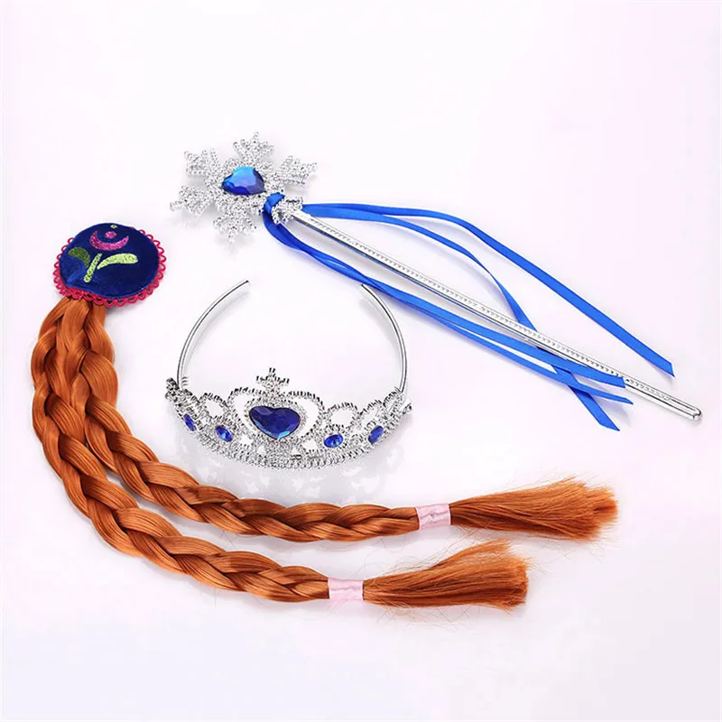 B-blue QWOK Принцесса Эльза игрушки Красота модные игрушки Корона волшебная палочка Косплей вечерние игрушки - Цвет: B-blue