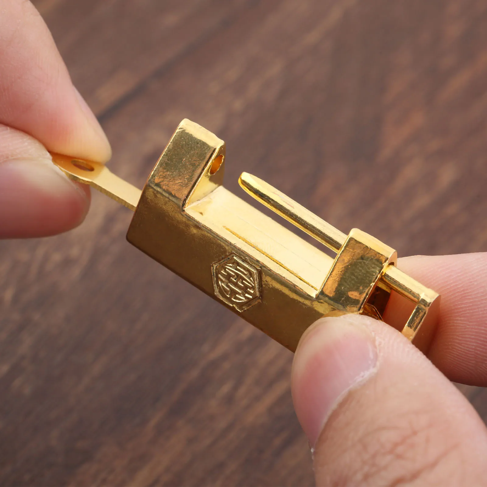 DRLED Античный Золотой Китайский навесной замок винтажная деревянная коробка для