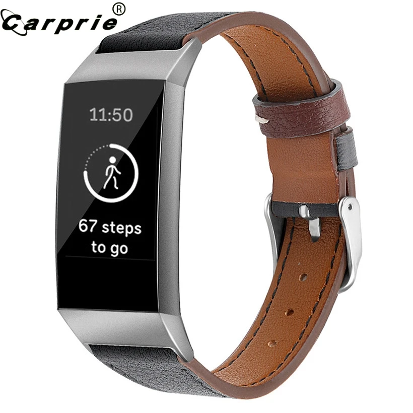 Новый дизайн кожаный смарт браслет часы ремешок для Fitbit Charge 3 Смарт аксессуар