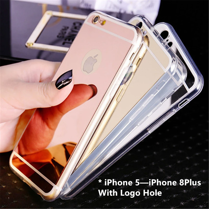 Блестящий зеркальный прозрачный мягкий силиконовый чехол из ТПУ для телефона Apple