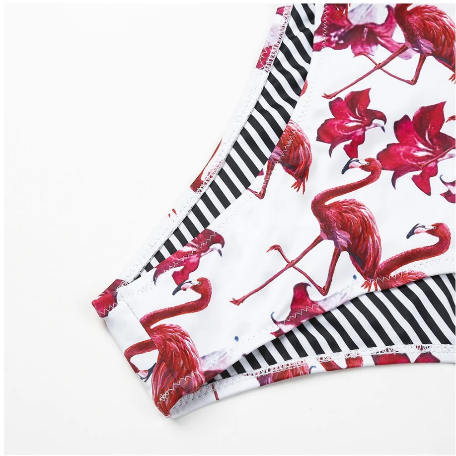 Горячие бикини SetFlamingo принт Для женщин ванный комплект с высокой купальник 2018