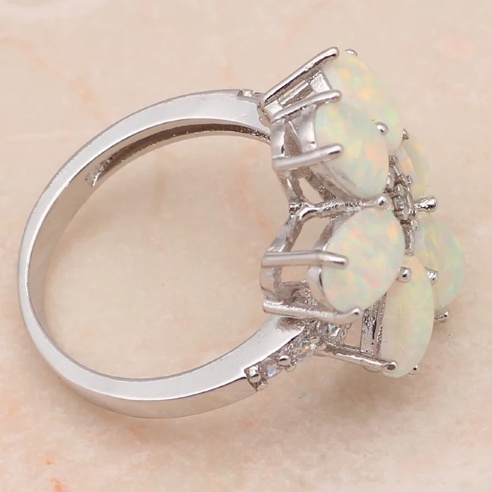 Цветочный дизайн высокое качество белый цирконий кристалл Зеленый Огненный Опал