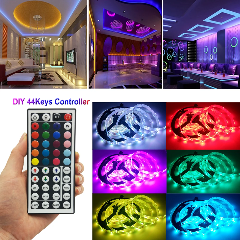 Светодиодный светильник SMD 5050 гибкая лента RGB 5 м 10 60 светодиодов/м Диодная DC 12 В с