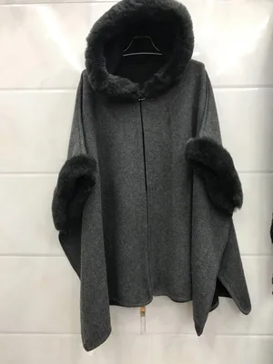 Пончо manteau femme женская зимняя одежда свитер женский кардиган с длинным рукавом harajuku кардиган длинный свитер с капюшоном - Цвет: Dark grey