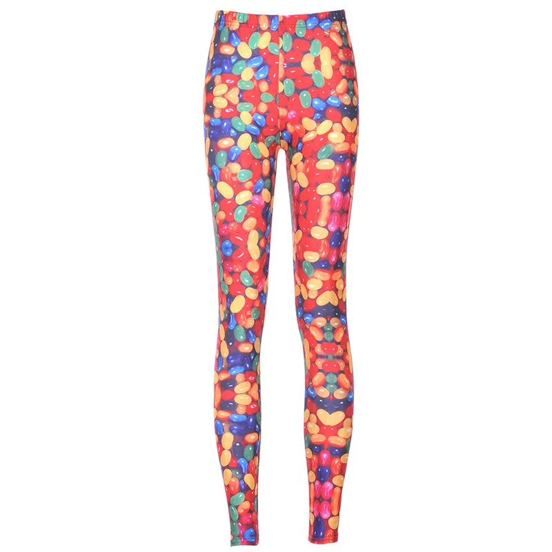 Женские леггинсы модные хит продаж яркие с цифровым принтом штаны тонкие