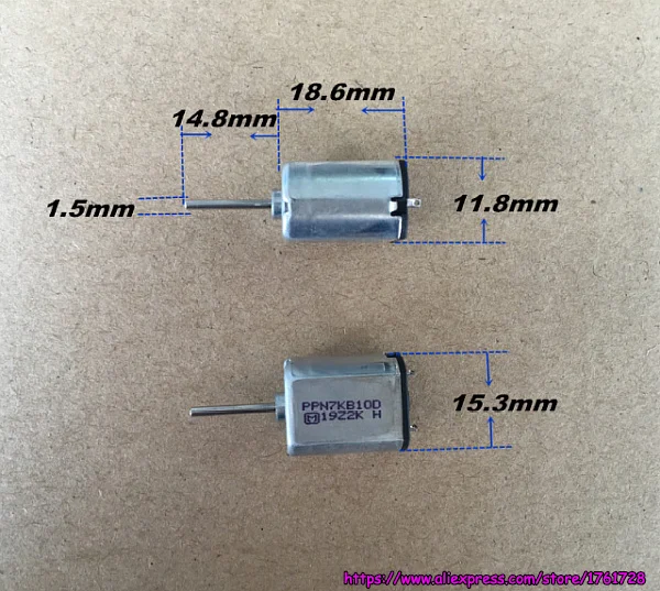 10 шт./лот! Абсолютно 3,6 V 7,2 V 030 микро DC длинный вал для мотора 12*15*18,5mm электронный замок мотор