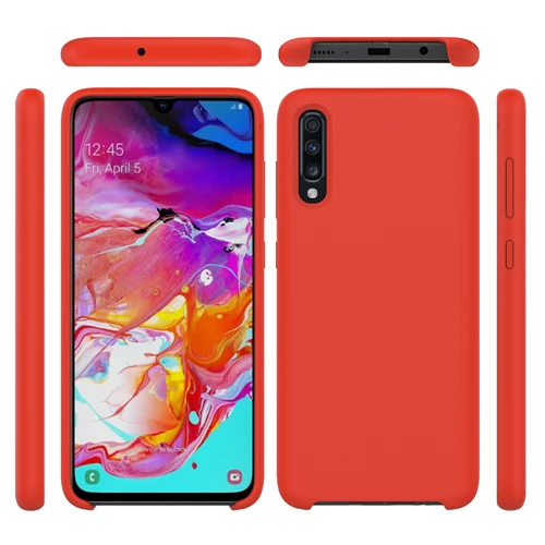 Для Galaxy A70 Мягкий силиконовый чехол Обложка Гибкая плотная легкий противоударный чехол для samsung Galaxy A70 задняя крышка защитный экран - Цвет: Red