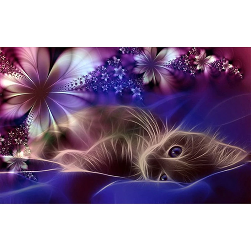 3D Diy Diamond Embroidery 5D Painting Cross Stitch Flower Cat Mosaic Square Full Drill Resin Pattern Rhinestones | Дом и сад
