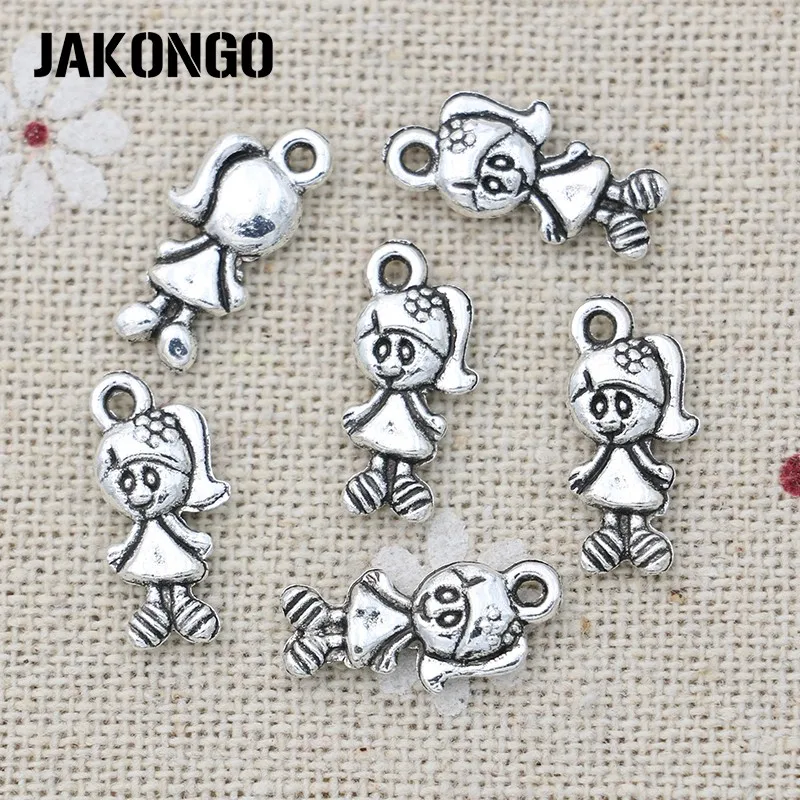 JAKONGO 20 шт. оптовая продажа античное серебряное покрытие подвески искусственные