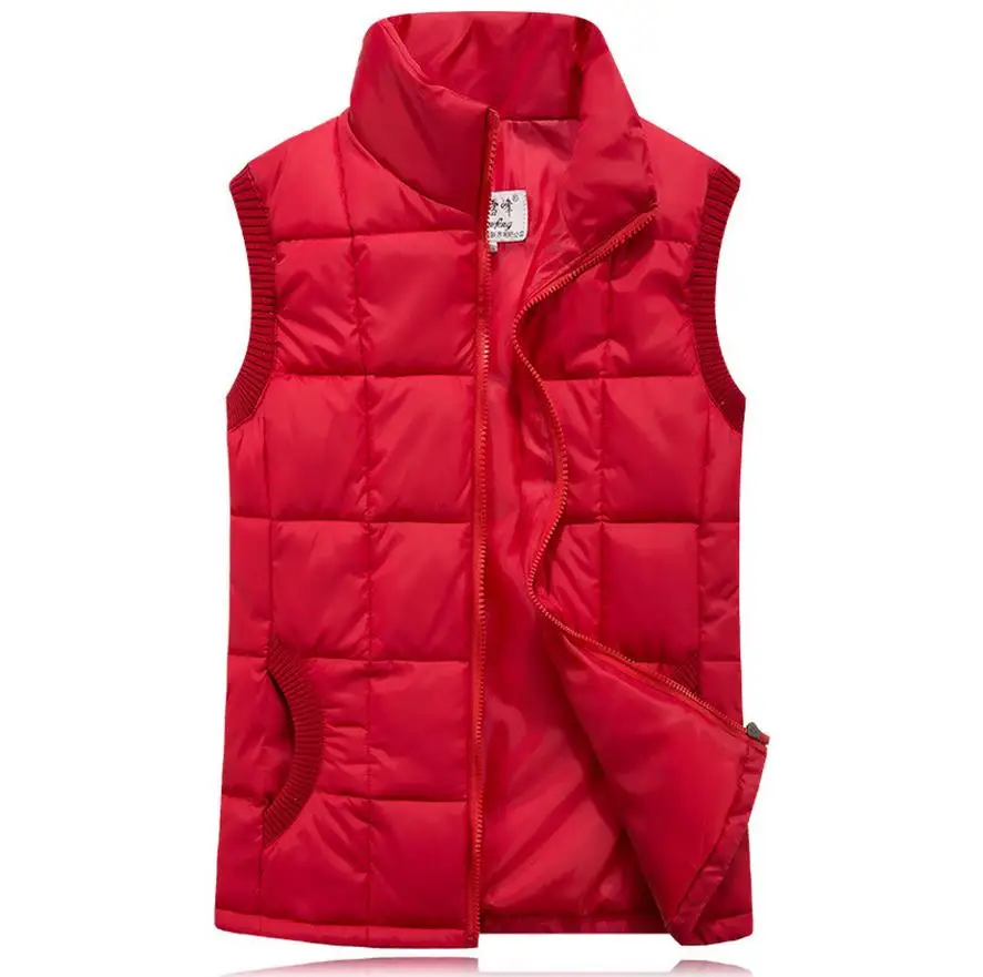 Осенне-зимний мужской утепленный жилет пальто однотонный тонкий повседневный