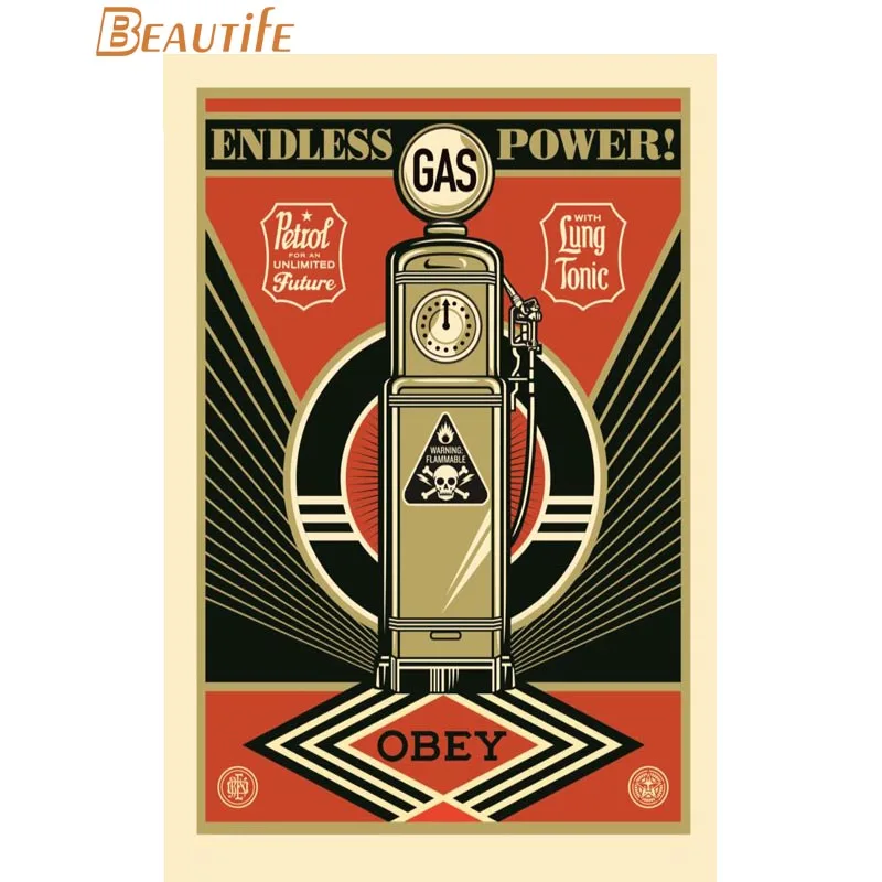 poster Shepard fairey Ткань шелковая ткань плакат украшение дома стены искусства новая ткань шелковая ткань стены плакат печать - Цвет: poster