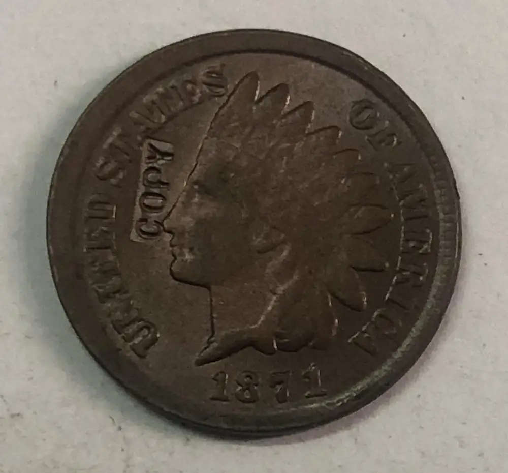 1871 S Соединенные Штаты 1 цент индийский Head Cent|Безвалютные монеты| |