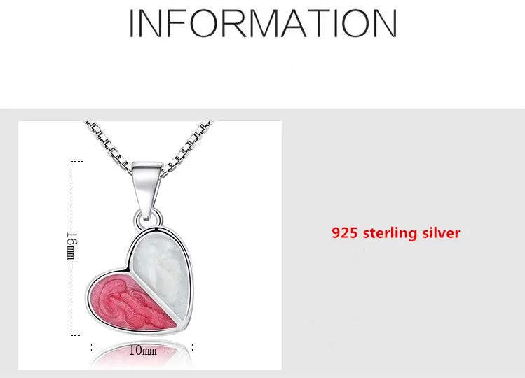 Promotion 925 sterling silver romantic love heart women Christmas gift lady pendant necklace jewelry short box chains no fade | Украшения и
