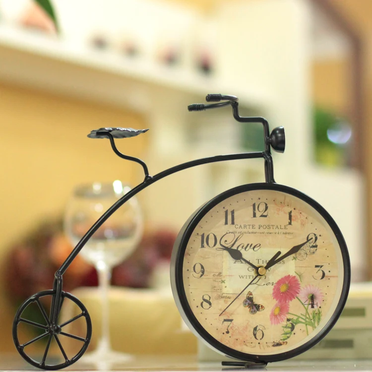Часы с кованым железом для велосипеда настольные украшения модные бесшумные