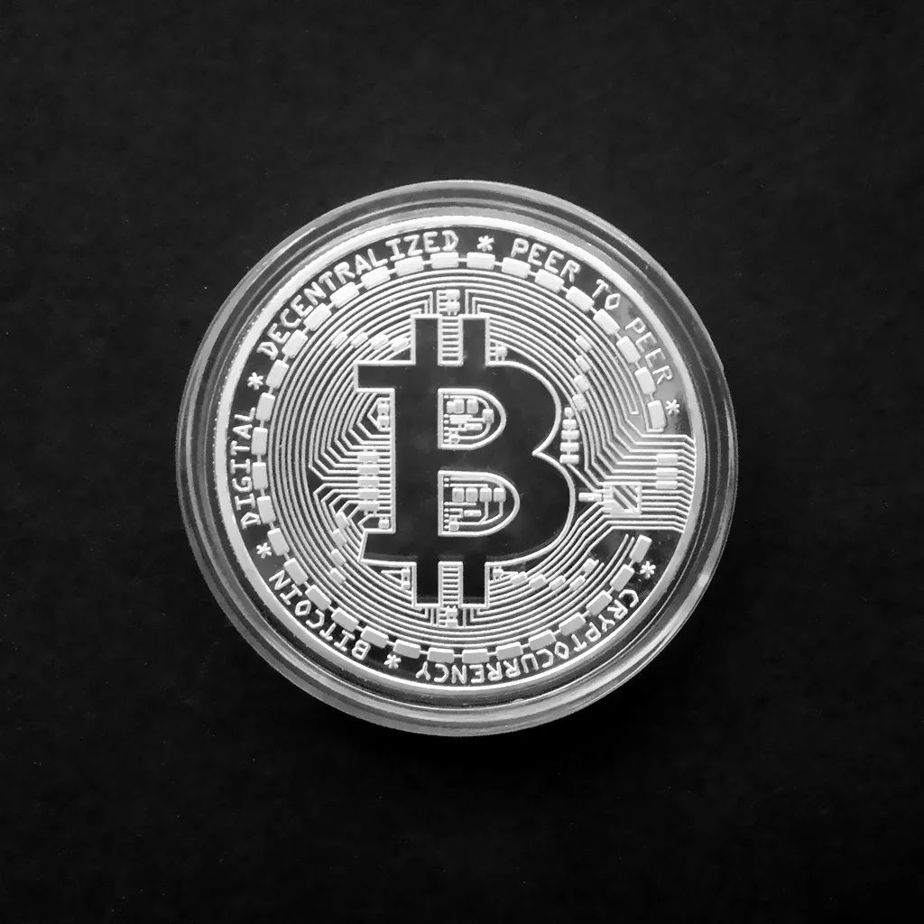 Silver Позолоченная монета Биткоин коллекционный подарок Casascius Bit Coin арт-коллекция монет btc физическая Золотая памятная монета - Цвет: Silver