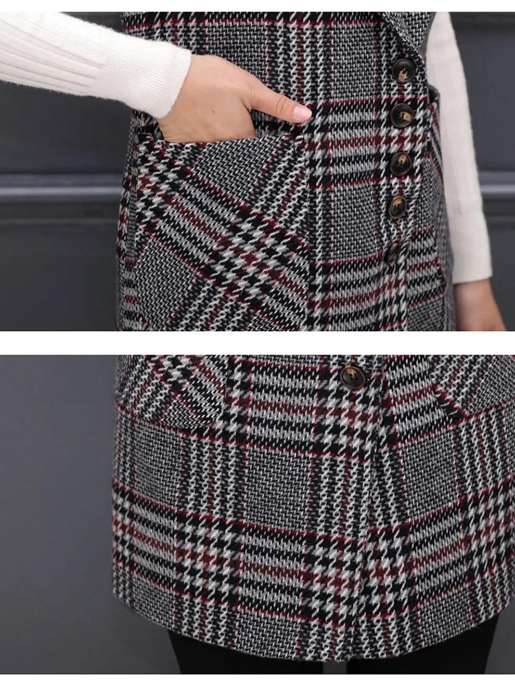 Самый продаваемый товар в году жилет женская одежда среднего возраста решетки жилет пальто высокого качества большие размеры одежда для женщин K4631