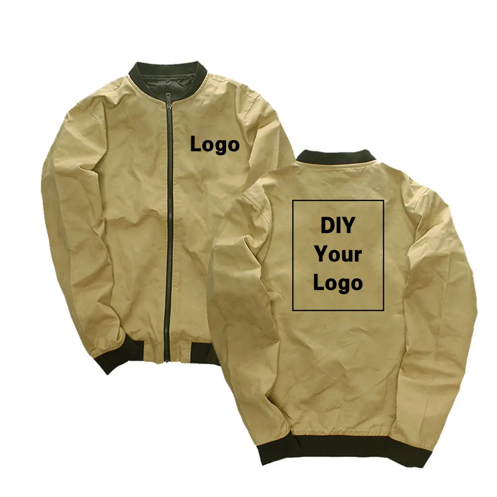 DIY mens jackets Индивидуальные куртки с принтом логотипа в стиле хип-хоп DIY мужские куртки и пальто Прямая ветровка уличная мужская одежда с воротником-стойкой - Цвет: DIY mens jackets