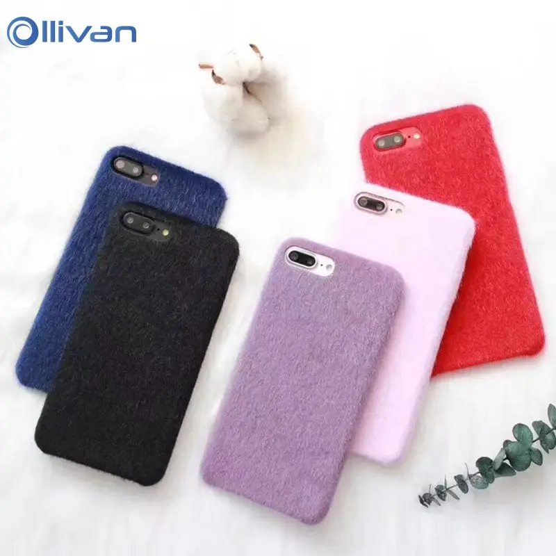 OLLIVAN Fundas меховые силиконовые чехлы для телефонов iPhone X 8 7 s 6 S Plus Iphone XS Max Xr Чехол