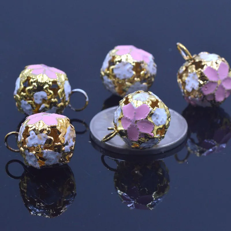 5 шт./лот 14 мм цветок мяч Bells Утюг колокольчики DIY ювелирных Аксессуары украшение