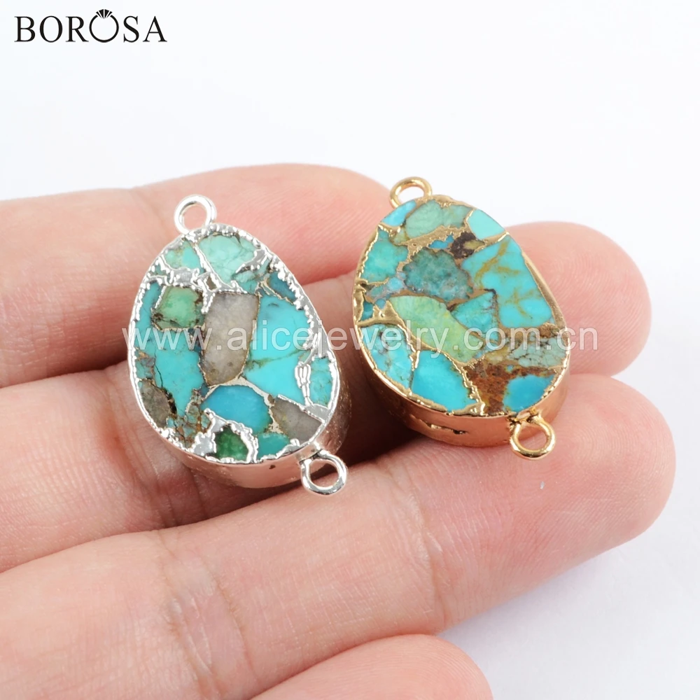BOROSA 5 шт. медный фоторазъем манго золотой серебряный цвет синие камни ювелирные