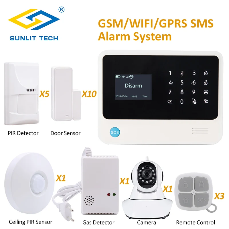 Система охранной сигнализации с защитой от домашних животных Wi Fi GSM IP камерой 720P и