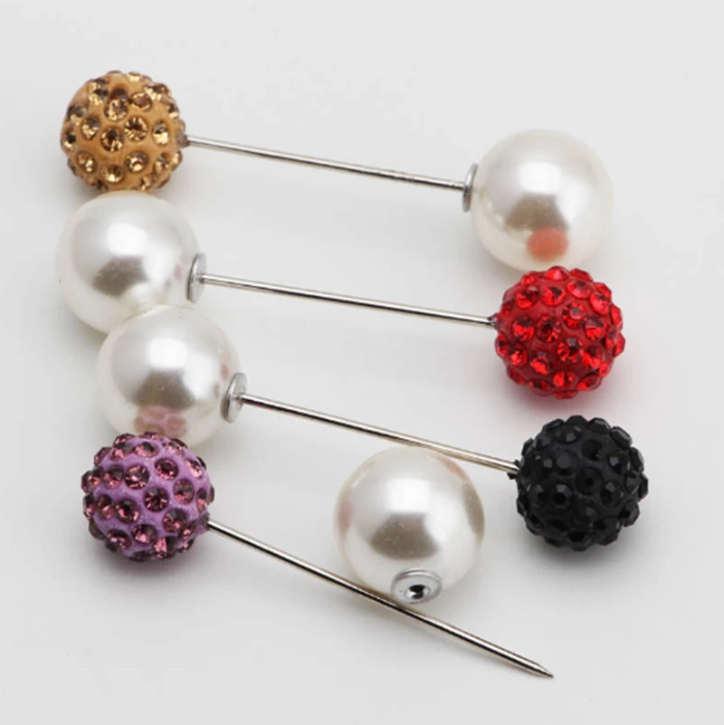 Imitation Pearl Sparkling Crystal Rhinestone Long Needle Brooch Pins &amp Brooches Women Suit Sweater Coat Shirt Pin Badge Jewelry |
