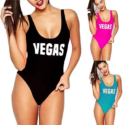 Женский слитный купальник бикини с открытой спиной принтом пуш-ап и надписью