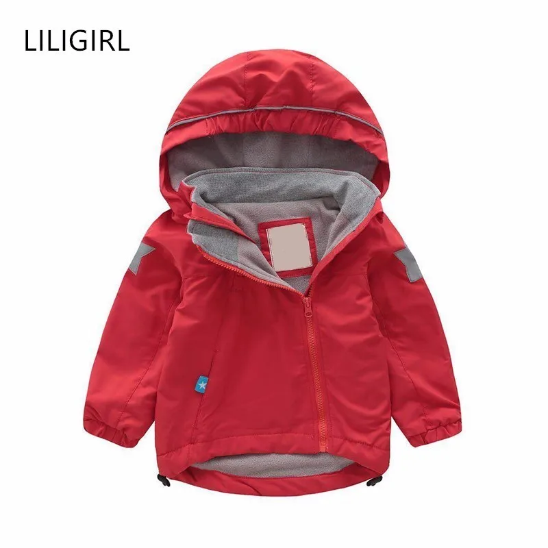 Детская осенняя куртка LILIGIRL косые пальто на молнии флисовая подкладка с