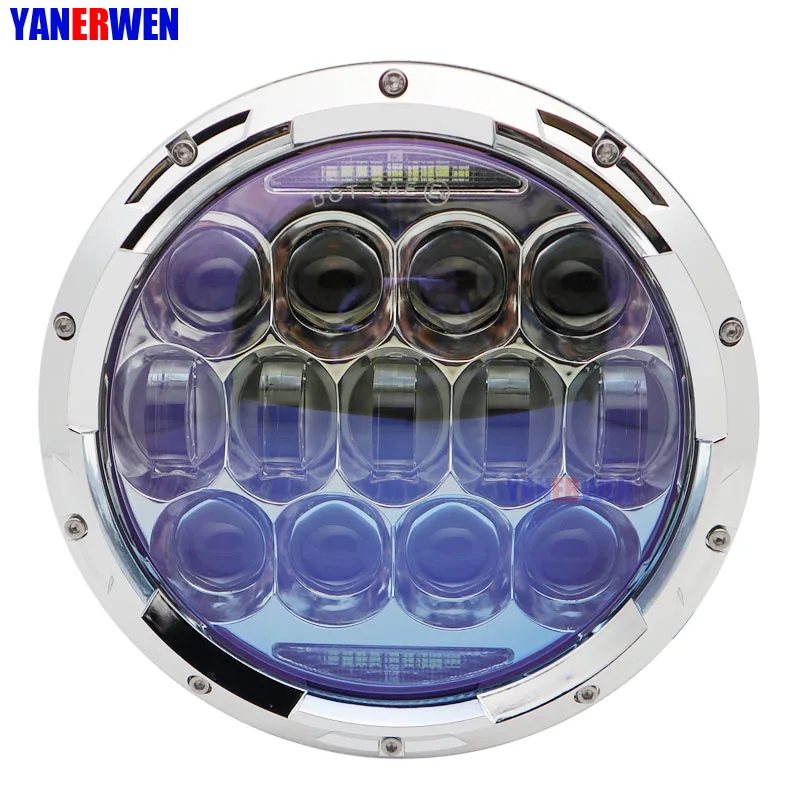 1 шт 130W сиными проектор 7 дюймов круглые светодиодные фары с белый желтый световой сигнал гало кольца для мотоцикла сахара Rubicon лампа
