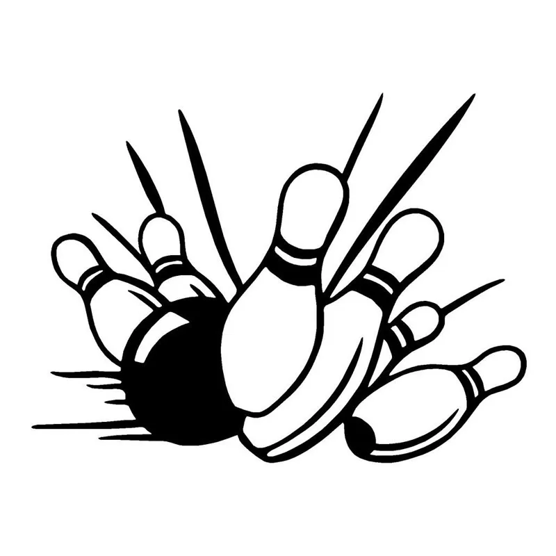 

20.3*15.3CM Bowling Cartoon Car Sticker Funny Vinyl Decals Covering The Body Black/Silver C7-1396