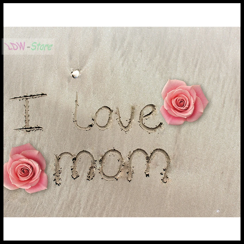 Картина из страз I love Mom beach rose картина 5d сделай сам вышивка крестиком квадратная