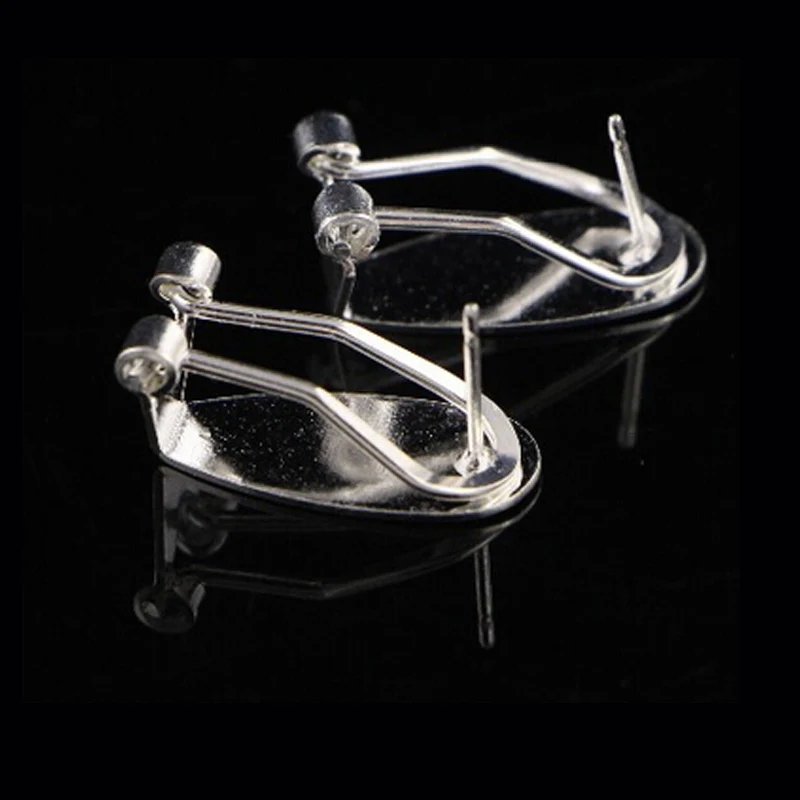 

Taidian 100Pieces silver Fingernail Earring Posts For Native Beaded Earring Jewelry Findings Brass material