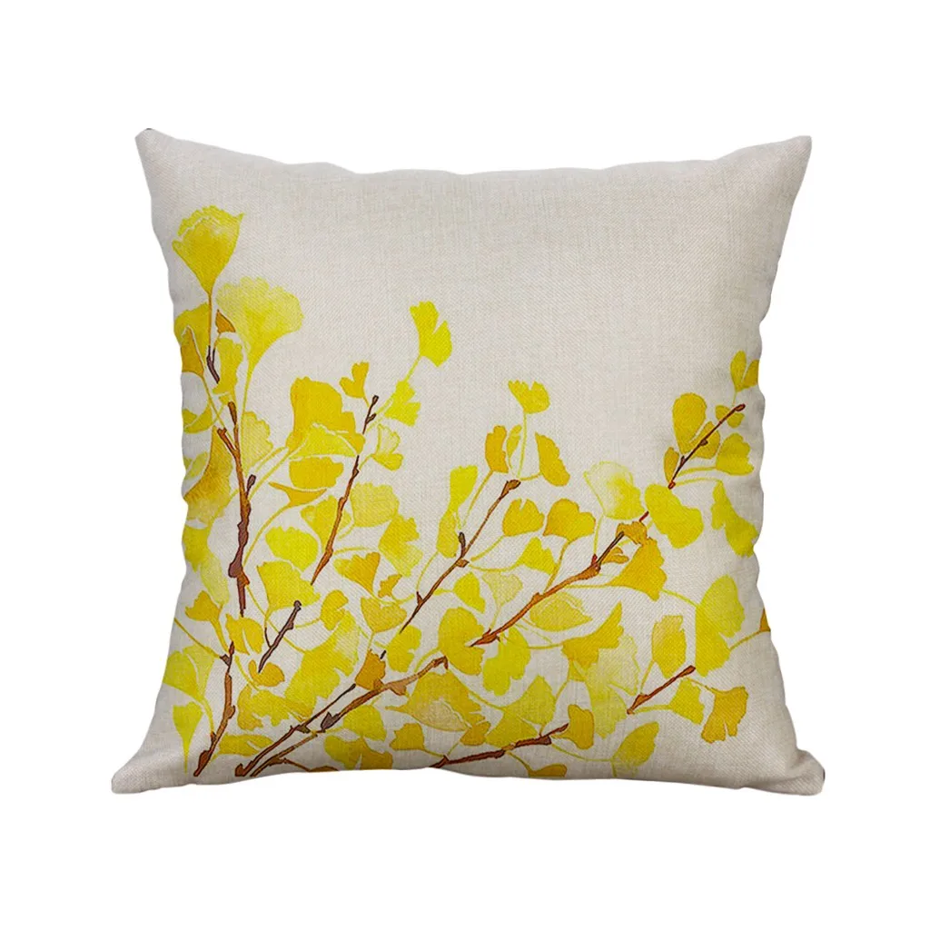Декоративная подушка для дивана наволочка с растительным листом из полиэстера