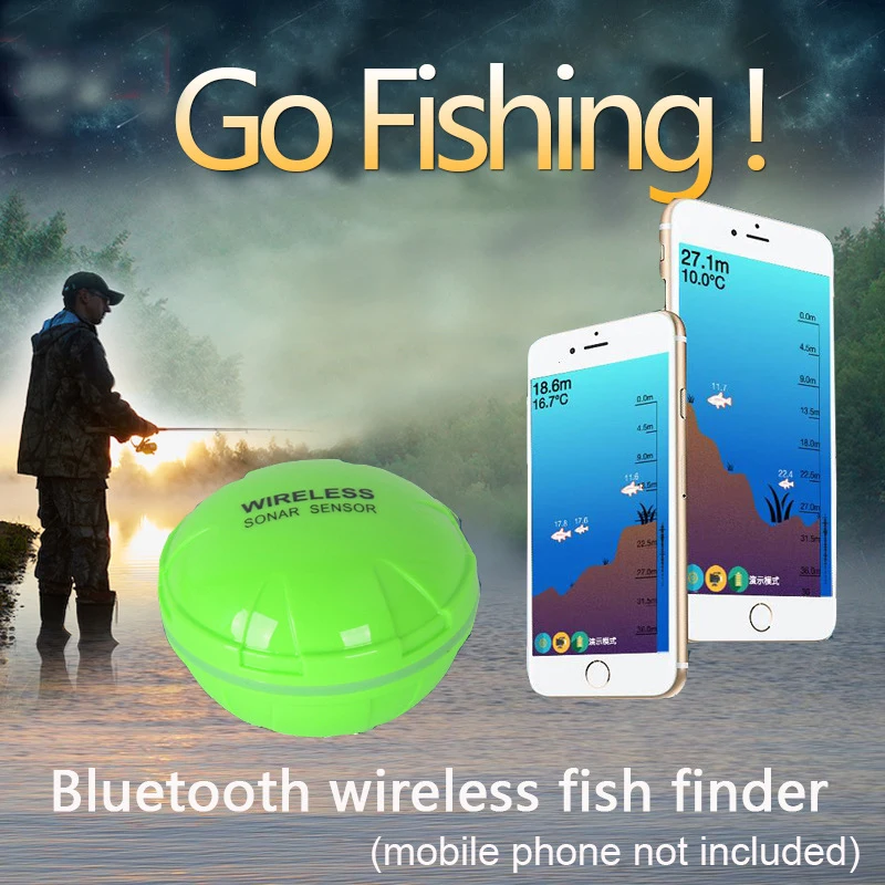 

PDDHKK Bluetooth беспроводной гидролокатор рыболокатор с углом обзора 90 градусов Android IOS смартфон 125 кГц частота гидролокатора