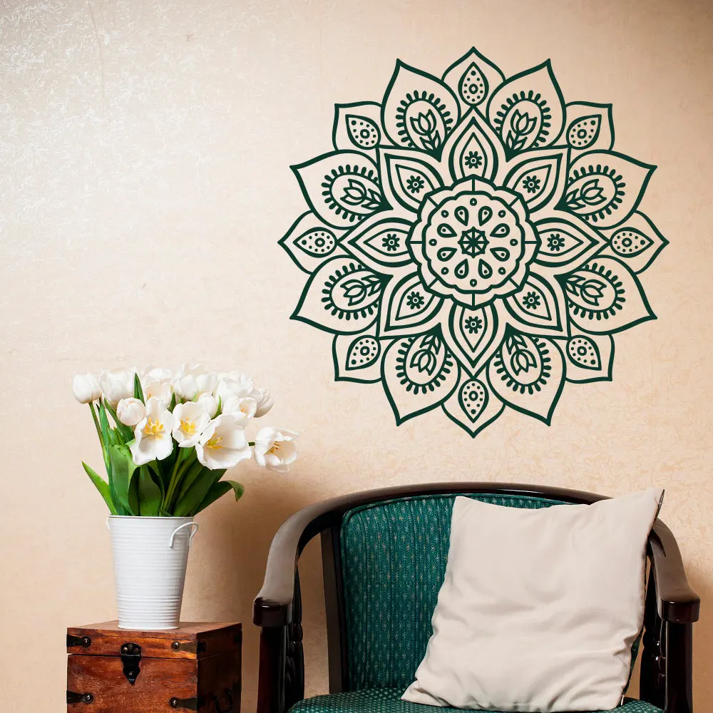 

Bohemian Mandala Flower Wall Decal Beautiful Pattern Vinyl Wall Sticker Bohe Living Room Removable Interior Home Decor DIYSYY766