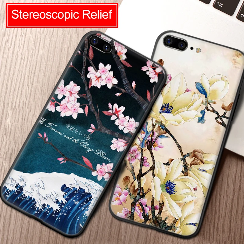 For iphone7/8/x/xs/6S/6/6plus mobile phone case male and female coloured relief full edge fashion anti falling cover protection |