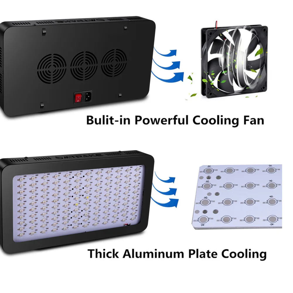 MTPAKE Led Grow Light Full Spectrum Double chip 1200W for Indoor Tent Hydroponics plant grow led Lamp |