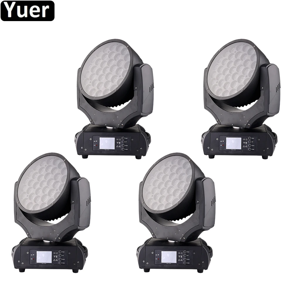 Kopen 4 Stks/partij Music Stage Verlichting 37X20W Led Rgbw 4IN1 Zoom Wash Moving Head Licht Dmx Sound Party Verlichting Club Disco Dj Verlichting