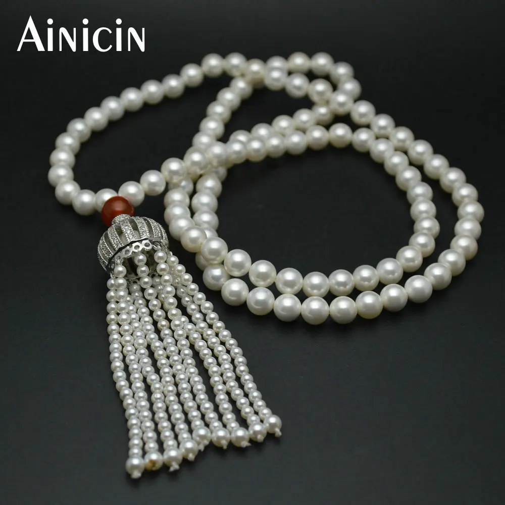 

Женское Ожерелье-цепочка из белого жемчуга, 8 мм