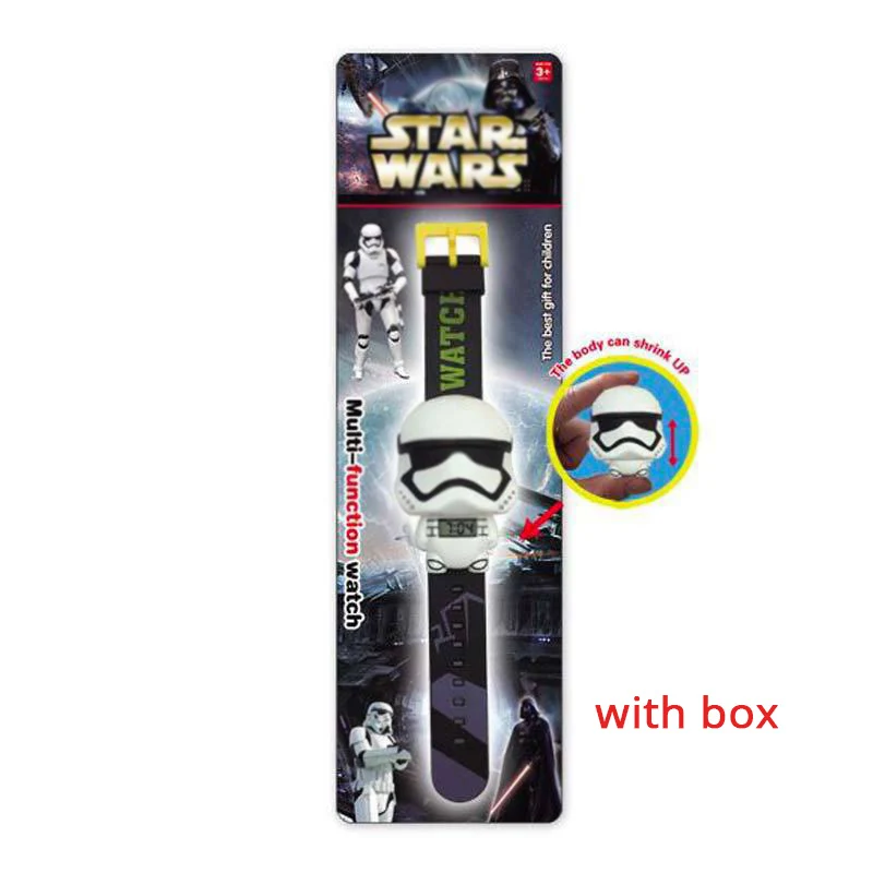 O WITH BOX Электронные Мультяшные детские часы с телескопической деформацией, кошкой, машиной, человеком-пауком, детские наручные часы для студентов, мальчиков, девочек, детские наручные часы - Цвет: O WITH BOX