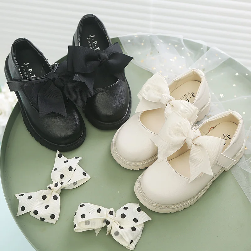 2019 весна и осень новая обувь детская принцесса мягкая подошва обувь|Кожаная