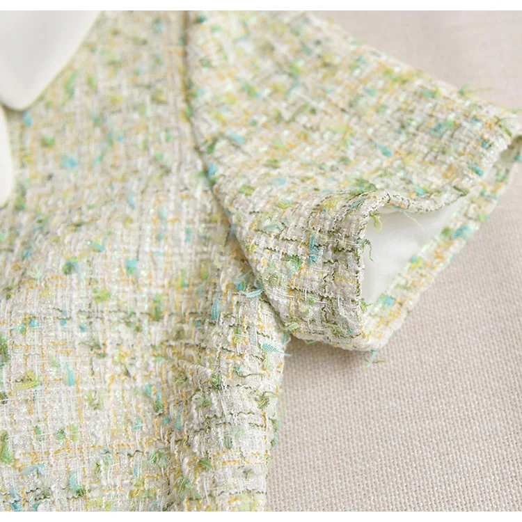 Svoryxiu/ г., осенне-зимнее дизайнерское платье женское платье с коротким рукавом, со стразами, грубая твид, высокое качество, ТРАПЕЦИЕВИДНОЕ ПЛАТЬЕ vestdios