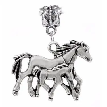 Винтажная Серебряная лошадь слон рыболовная Рыба сердце ангел барабан дерево и