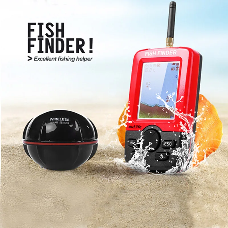 Lixada LCD Fish Finder Wireless Transducer Fish Alarm Smart Depth 100 M Wireless Sonar Sensor echo sounder for Lake Sea Pesca