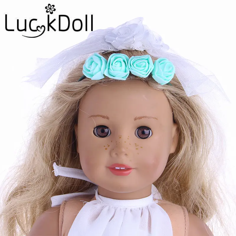 Красивый ободок для волос Luckdoll с цветами подходит кукол 18 дюймов аксессуары |