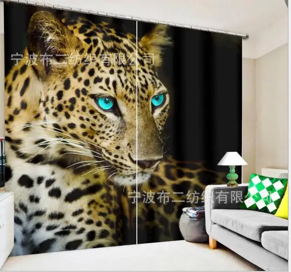 

kids Bedroom Leopard Luxury Blackout 3D Window Curtain For Living Room Customized size Drapes Cortinas Rideaux Cushion cover